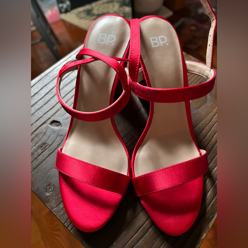 bp Hot Pink Satin Strappy Heeled Sandals